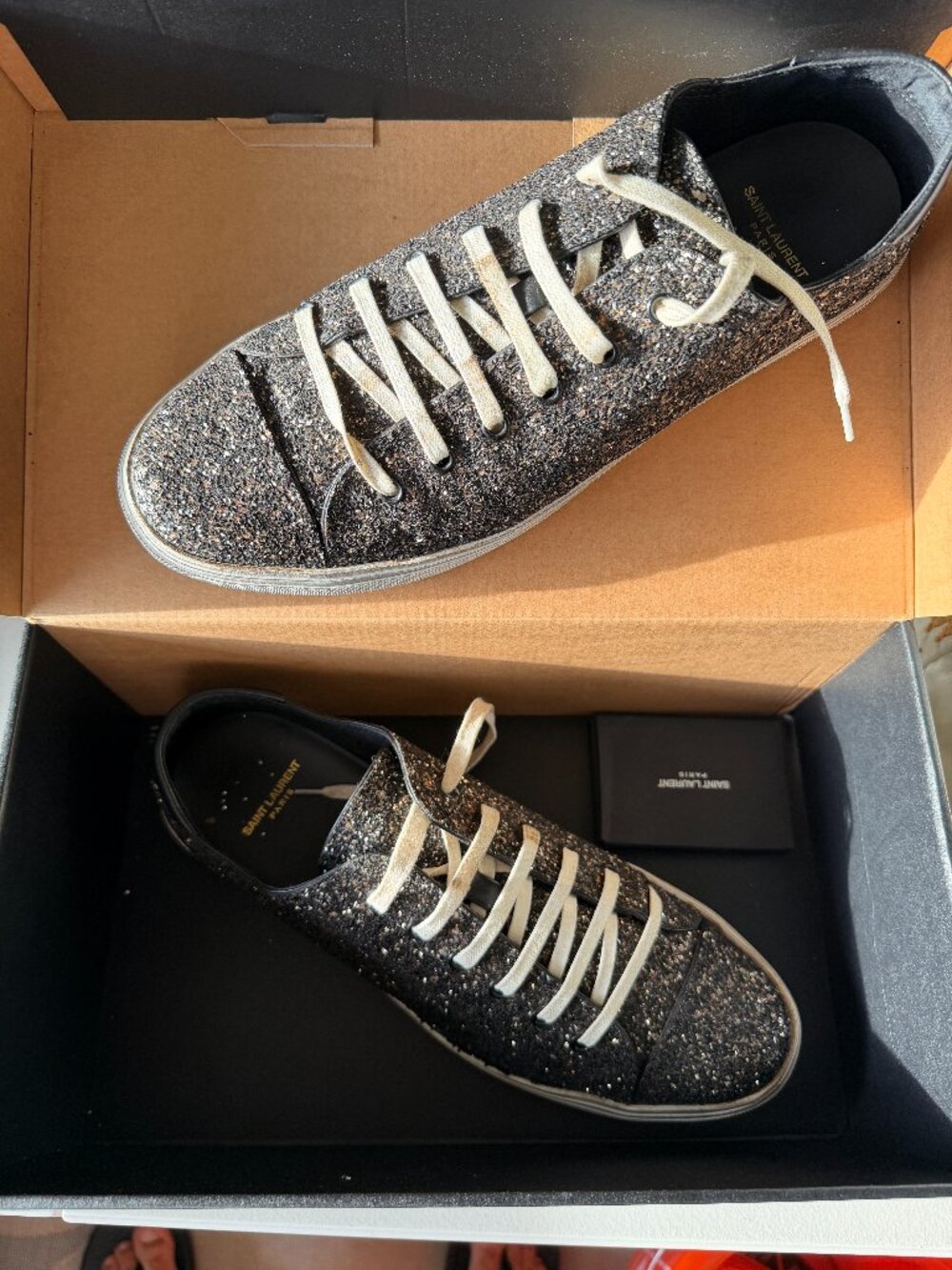 Saint Laurent Bedford Solid Glitter Low Top
